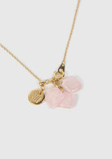 Sakura Small Petals Cluster Pendant Necklace in Pink