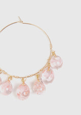 Sakura Bubble Chandelier Hoop Earrings in Pink