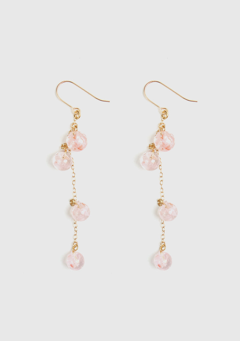 Sakura Bubble Dangling Earrings in Pink