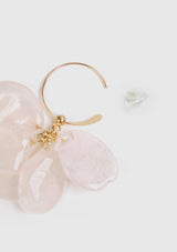 Sakura Large Petals Cluster C-Hoop Earrings in Pink