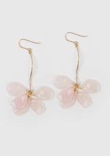 Sakura Large Petals Wave Bar Cluster Earrings in Pink