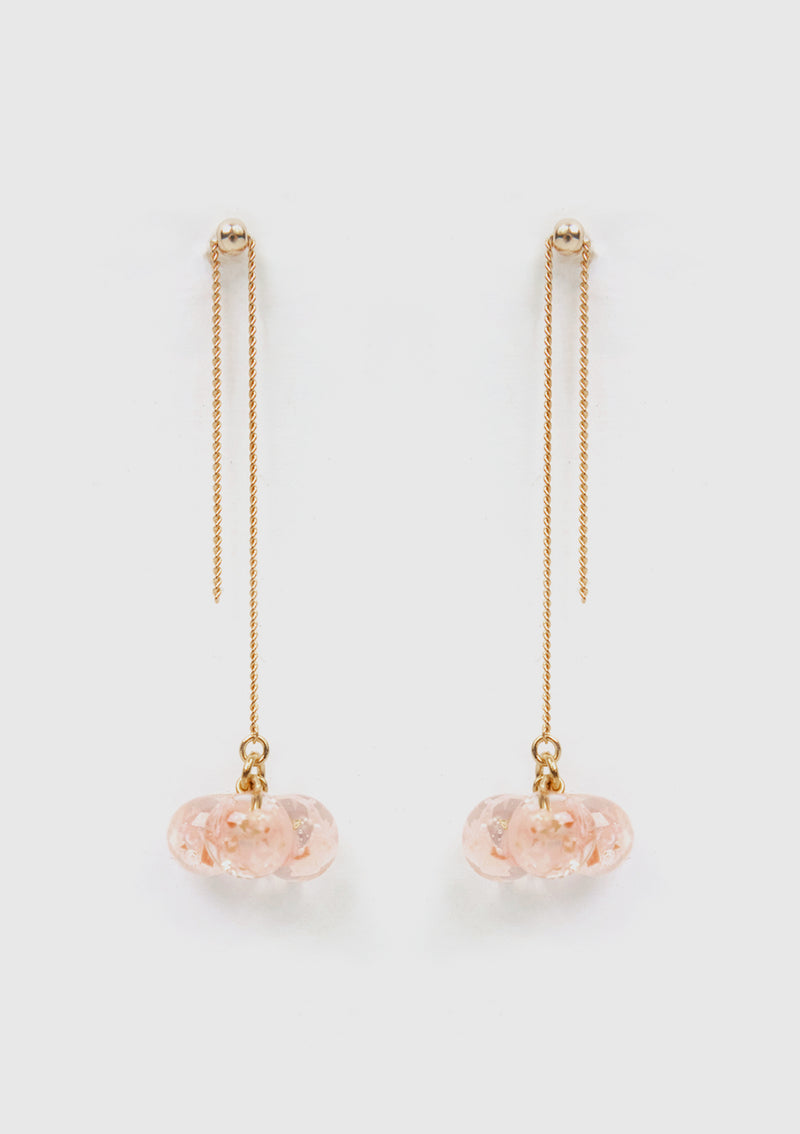 Sakura Bubble Cluster Adjustable Chain Earrings in Pink