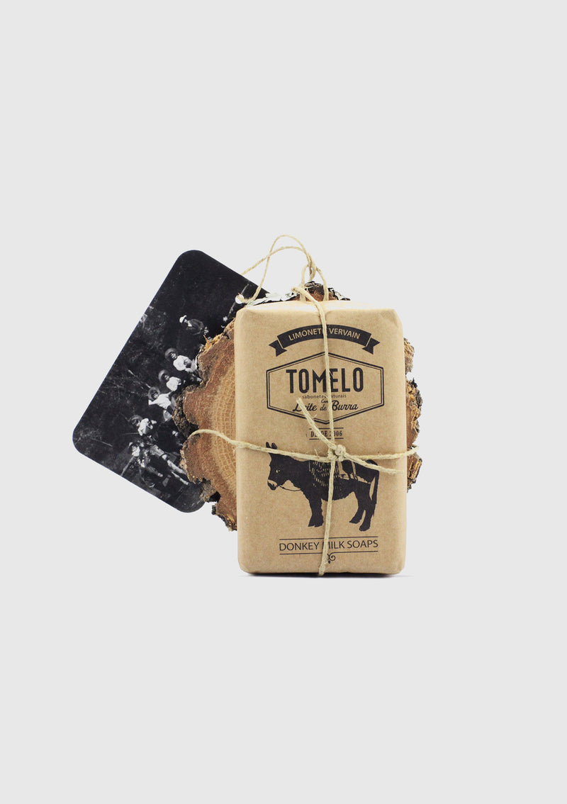 TOMELO Donkey Milk Soap with Natural Wood Coaster
