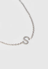 S Initials Pendant Bracelet in Silver