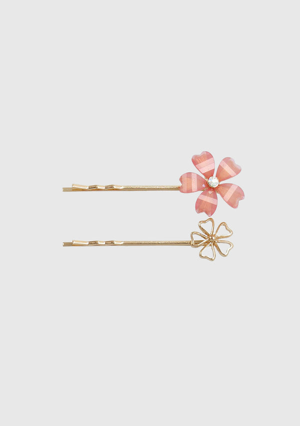 Sakura x Diamante Motif Hair Pin in Pink