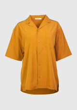 1-Pocket Hawaiian Collar Shirt in Mustard Yellow