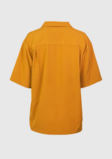 1-Pocket Hawaiian Collar Shirt in Mustard Yellow