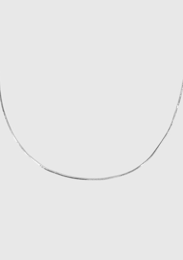 Simple Snake Chain Necklace in Silver