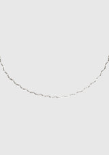 Simple Wave Chain Necklace in silver