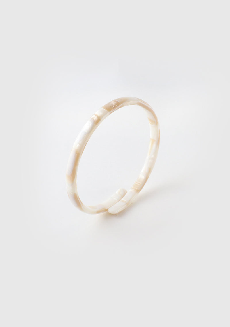 Stacking Bangle in Marble Gold White