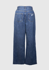 Straight-Leg Ripped Jeans in Denim Medium Wash