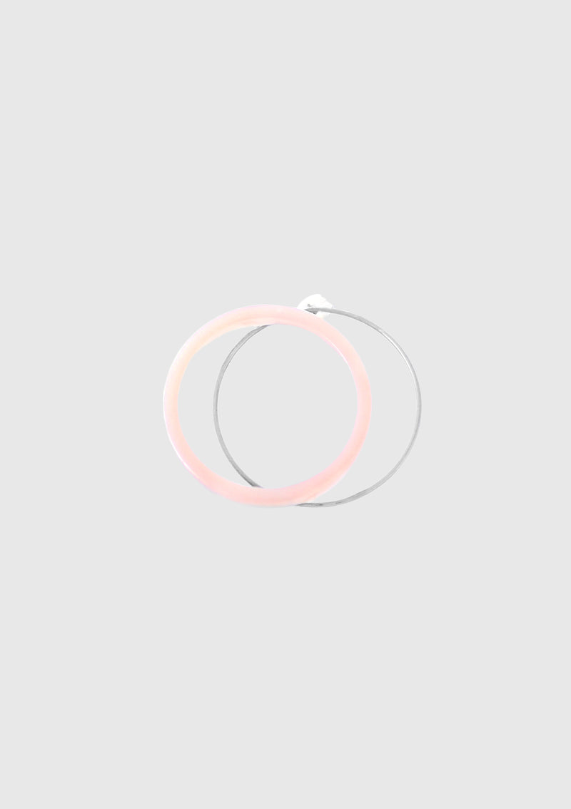 Duo Circle Earring (Single) in Pink