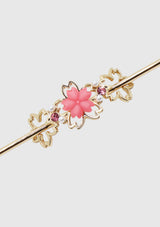 Sakura x Diamante Motif Hair Stick with Slide in Pink