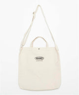 BOUNCE 2-Way Canvas Logo Print Tote in Off White