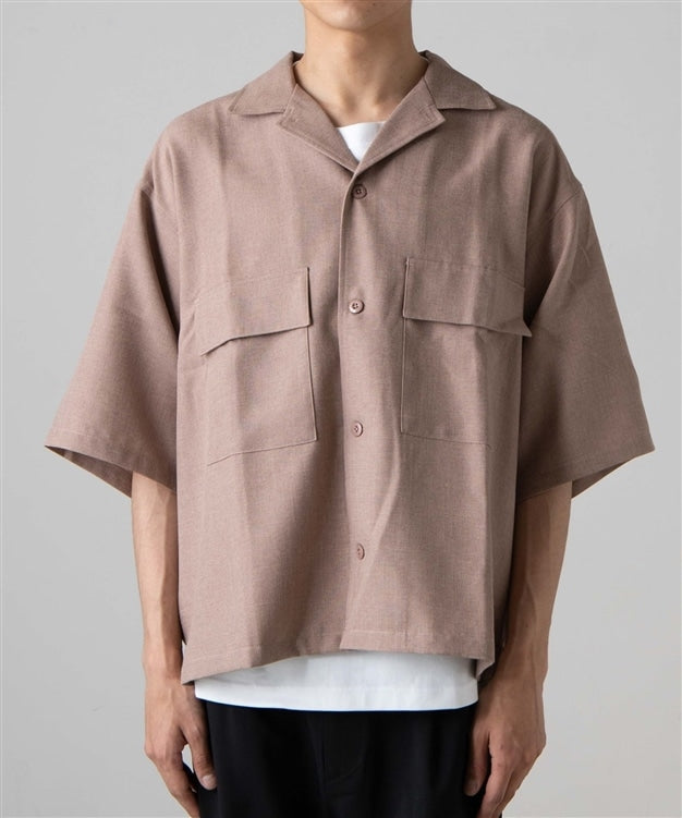 Boxy Workman Shirt with Flap Pockets in Pink
