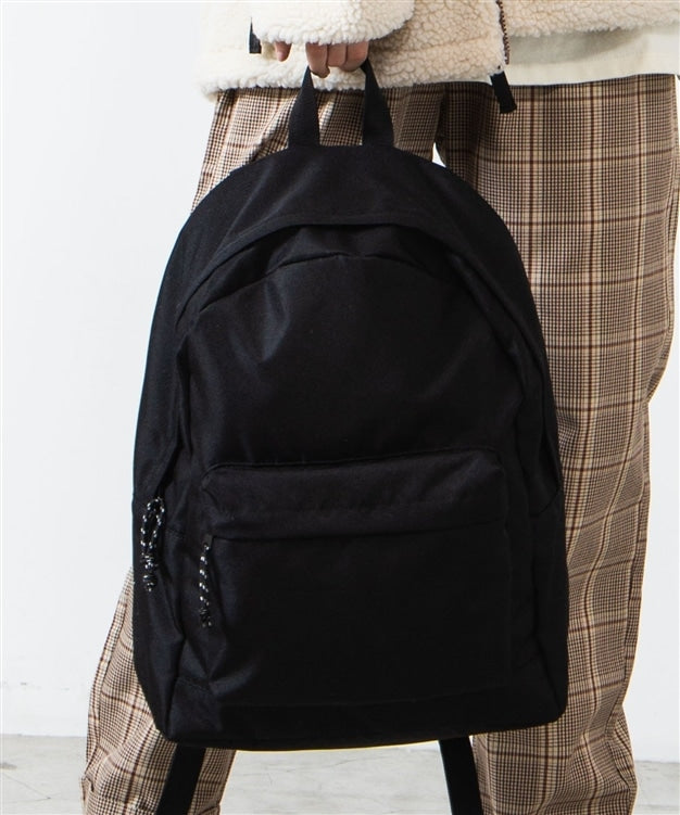 Basic Backpack with Outer Zip Pocket in Black