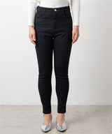 High-Waisted Skinny Jeans in Black
