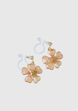 Sakura Drop Clip-On Earrings in Pink - LUMINE SINGAPORE