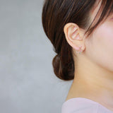 Sakura x Paper Fan Asymmetric Clip-On Earrings in Gold - LUMINE SINGAPORE