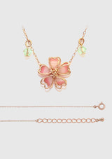 Sakura x Swarovski Crystal Charm Necklace in Pink