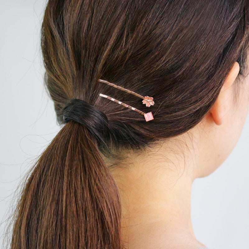 Sakura x Diamond Hair Pin Set in Pink - LUMINE SINGAPORE