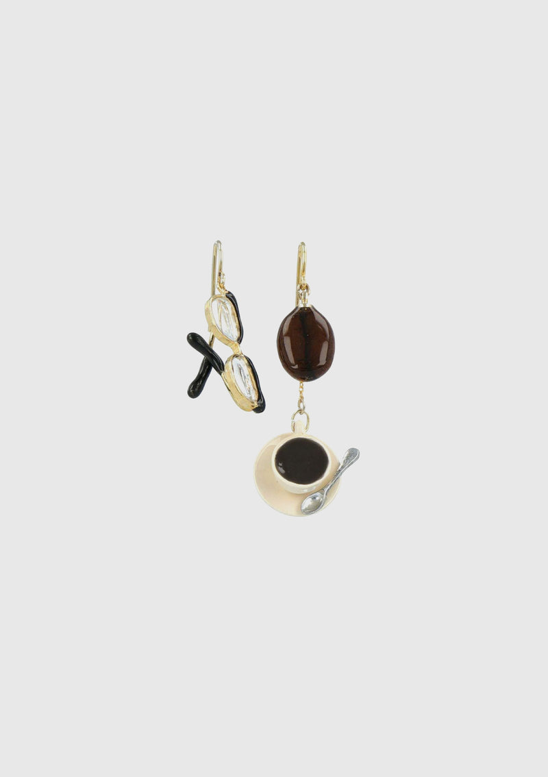 Coffee & Specs Drop Earrings in Multi