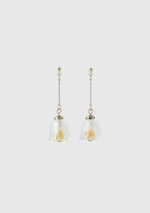 Frilly Lamp Drop Earrings in Gold Multi