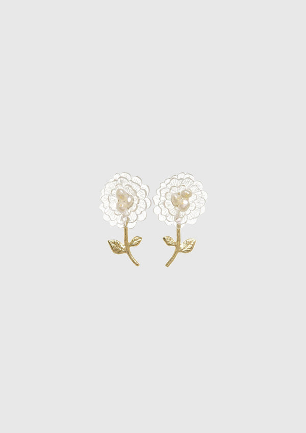 Marigold Motif Earrings in Gold