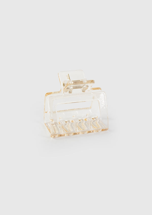 Rectangular Cut-Out Hair Claw in White