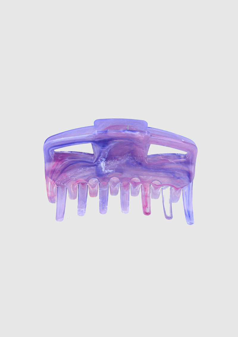 Marbled Resin Hair Claw in Purple