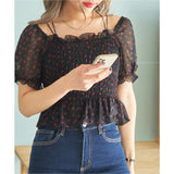 2-Way Smocked Blouse in Black Cherry