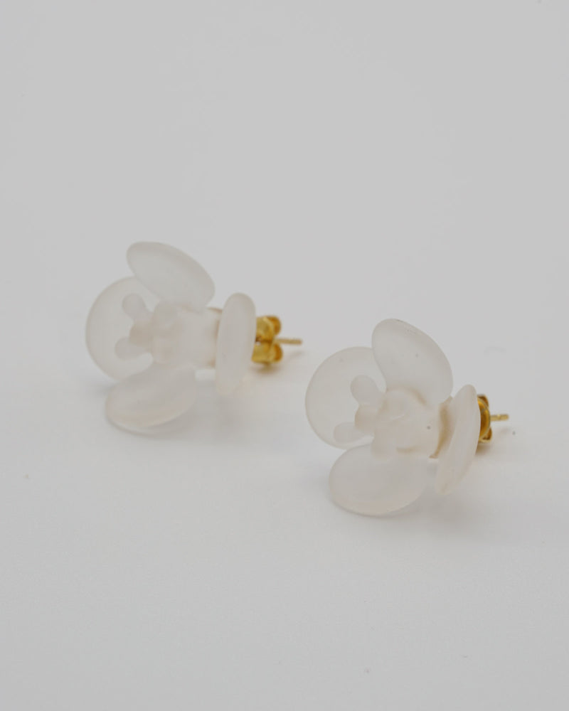 CAMELLIA Frosted Earrings in Gold