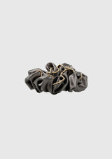 Satin With Gold Beading Hair Scrunchie in Grey