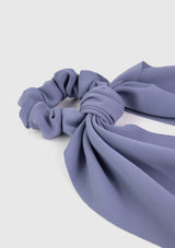 Chiffon Scarf Scrunchie With Long Bow in Blue