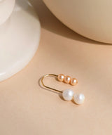 2-Way Coloured Pearl Ear Cuff in Pink
