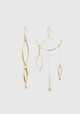 YAJIROBEE Asymmetric Ellipse Mobile Earrings in Gold