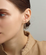 YAJIROBEE Asymmetric Pearl & Chain Mobile Earrings in Gold