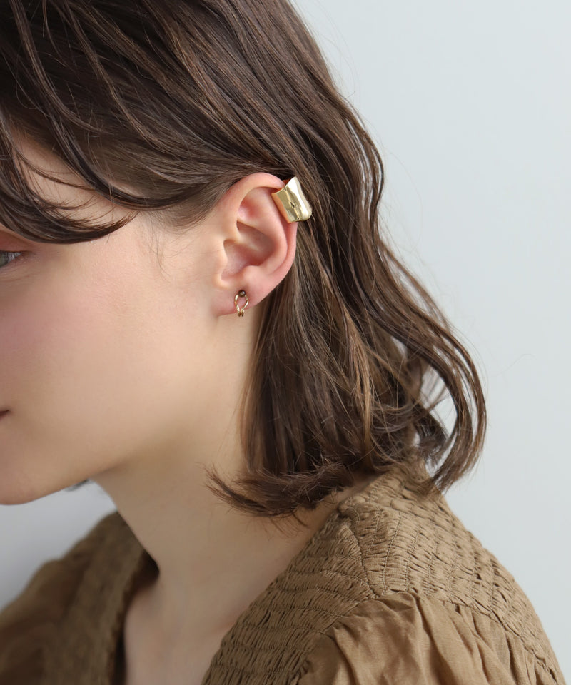 Large Organic Textured Ear Cuff in Gold