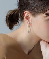 Marbled Tear-Drop Motif Earrings in Grey