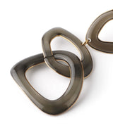 Asymmetric Marbled Loop Earrings in Grey