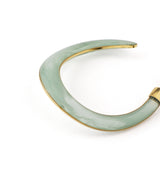 Marbled Clear C-Hoop Earrings in Blue