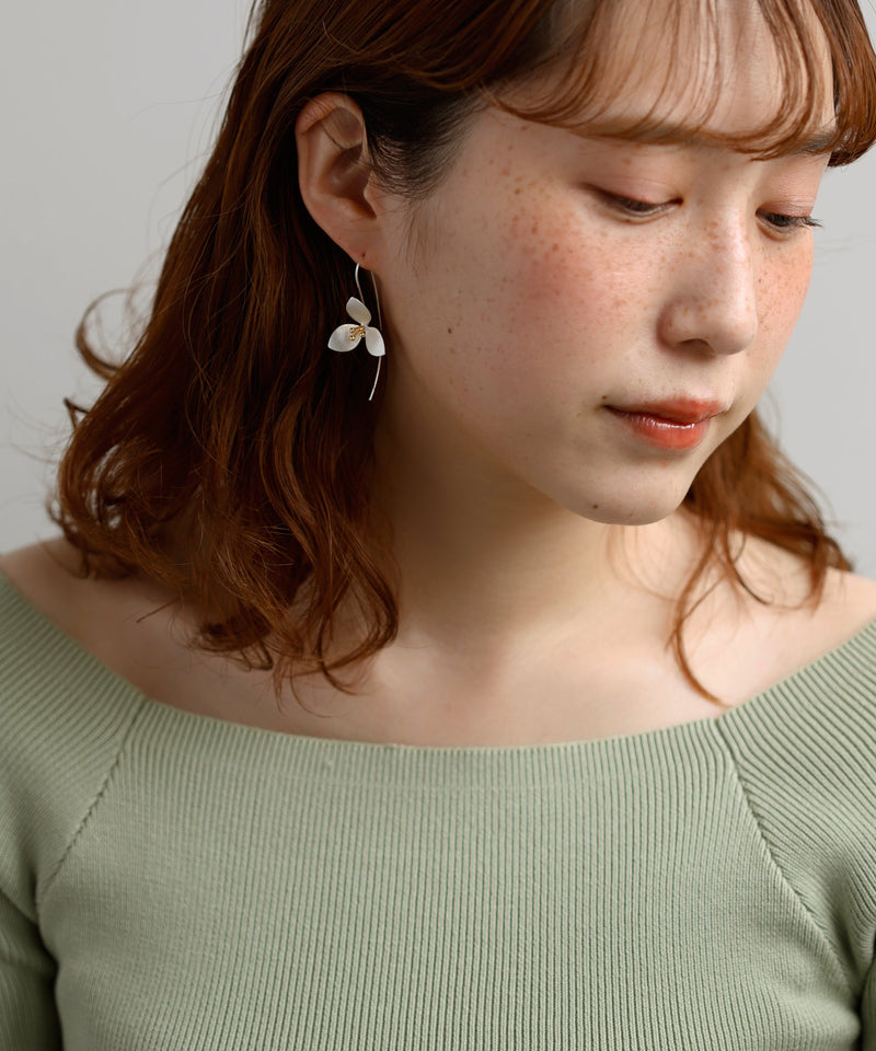 FLORA Tri-Petal Bloom Earrings in Silver