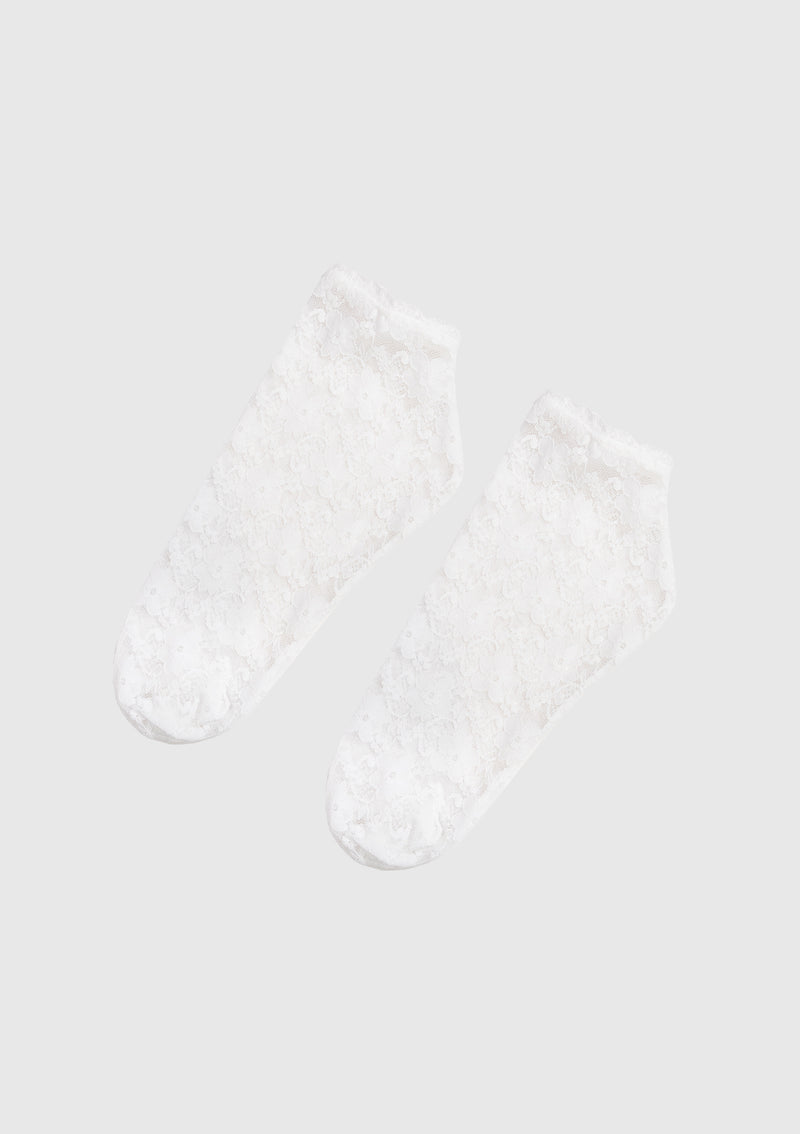 Lace Ankle Socks in White