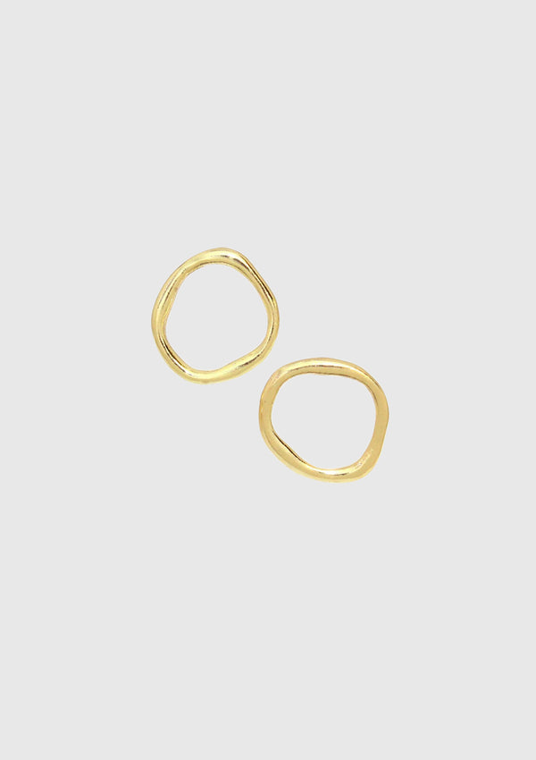 Organic Loop Clip-On Earrings in Gold