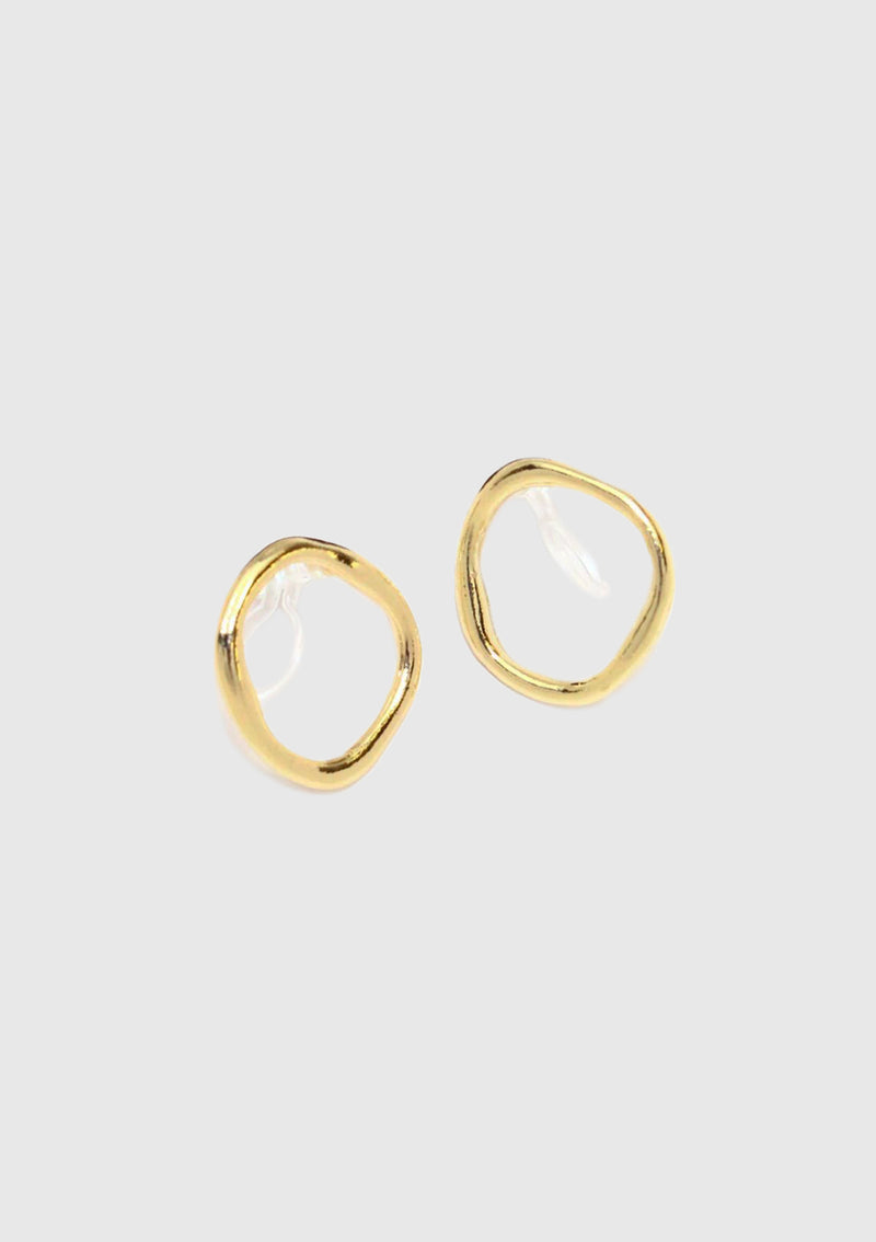 Organic Loop Clip-On Earrings in Gold