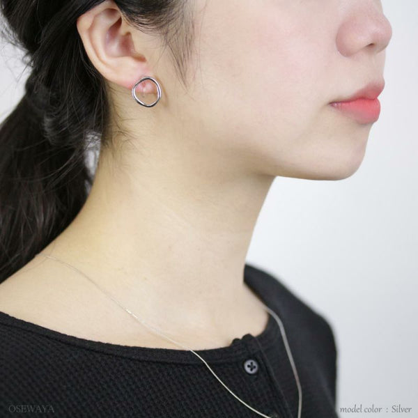 Organic Loop Clip-On Earrings in Silver
