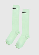 NOWHERE Logo Long Socks in Light Green