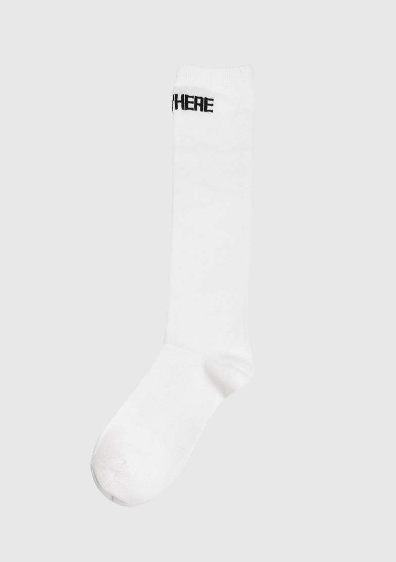 NOWHERE Logo Long Socks in White