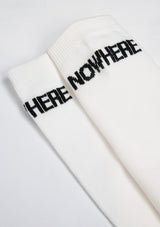 NOWHERE Logo Long Socks in White
