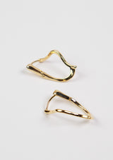 Organic Wave Hinge-Style Earrings in Gold